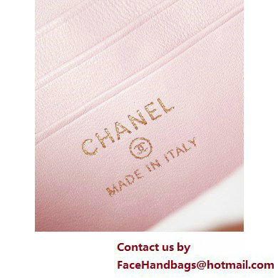 Chanel Lambskin, Resin  &  Gold-Tone Metal Clutch with Chain Bag AP3820 Light Pink 2025